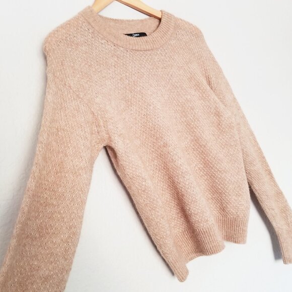 Quince Baby Alpaca-Wool Diamond Stitch Crewneck Sweater M Natural Lightweight - Picture 14 of 15